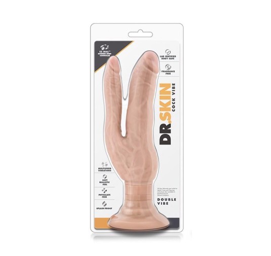 Wibrator-MR. SKIN COCK VIBES DOUBLE VIBE BEIGE